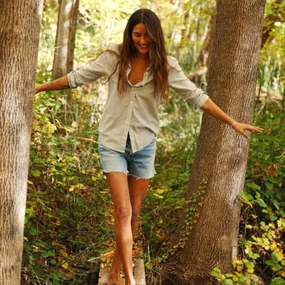 Outerknown Light Blue Cutoff Denim Jean Shorts